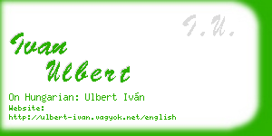 ivan ulbert business card